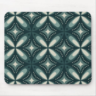 Retro grünes geometrisches Muster Mousepad