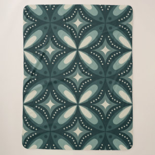 Retro grünes geometrisches Muster Sherpadecke