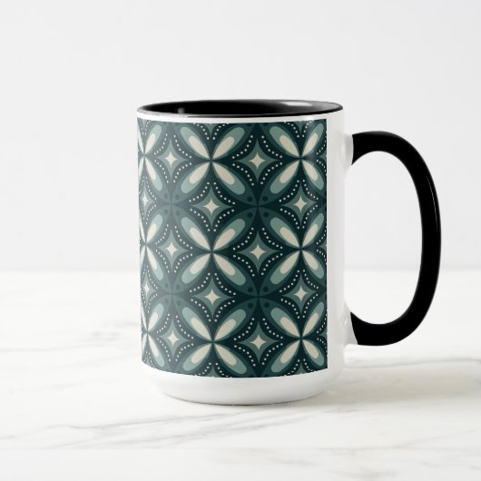 Retro grünes geometrisches Muster Tasse (Rechts)