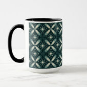 Retro grünes geometrisches Muster Tasse (Links)