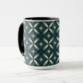 Retro grünes geometrisches Muster Tasse (Vorderseite Links)