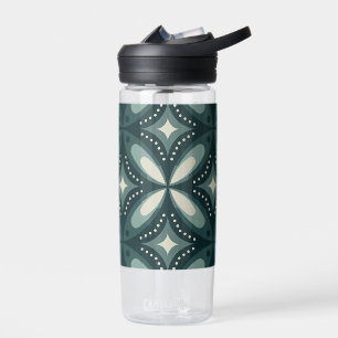 Retro grünes geometrisches Muster Trinkflasche