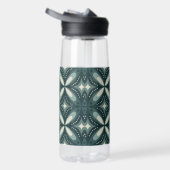 Retro grünes geometrisches Muster Trinkflasche (Rechts)