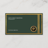 Retro grünes Goldspalten-Kettenglied-Gründer CEO Visitenkarte (Rückseite)