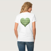 Retro grünes kariertes Herz St Patrick I Liebe Iri T-Shirt (Rückseite Vollansicht)