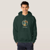 Retro-grünes Mountain Adventure Camping Hoodie (Vorne ganz)