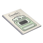 Retro grünes Ofen-Rezept-Notizbuch Notizblock (Rechte Seite)