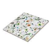 Retro grünes orange blaues Gelb Paisleys Fliese (Seite)