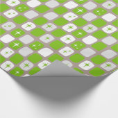 Retro grünes u. weißes geschenkpapier (Ecke)