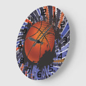 Retro Grunge Basketball Abstract Urban Sports Große Wanduhr (Winkel)