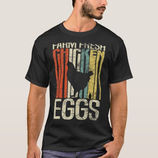 Retro Grunge Bauern frische Hühnereier T-Shirt (Vorderseite)