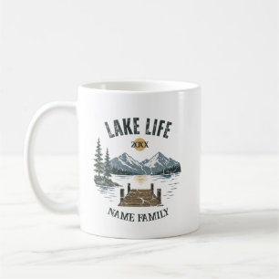 Retro-Grunge-Familienurlaub am See passend Kaffeetasse