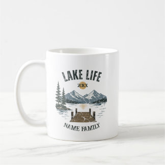 Retro-Grunge-Familienurlaub am See passend Kaffeetasse