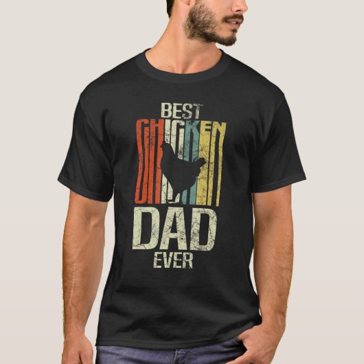 Retro grunge farmer best chicken dad ever T-Shirt (Vorderseite)