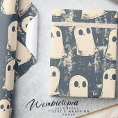 Retro Grunge Ghosts Halloween Muster Geschenkpapier
