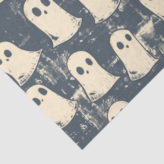 Retro Grunge Ghosts Halloween Muster Seidenpapier (Ausschnitt)