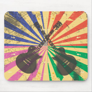 Retro Grunge-Gitarren auf Mousepad