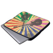 Retro Grunge Gitarren auf Sternexplosion Hintergru Laptopschutzhülle (Vorne Knopf)
