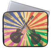 Retro Grunge Gitarren auf Sternexplosion Hintergru Laptopschutzhülle (Vorderseite)