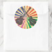 Retro Grunge Gitarren auf Sternexplosion Hintergru Runder Aufkleber (Tasche)