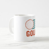 Retro Grunge Golf Kaffeetasse (Vorderseite Links)