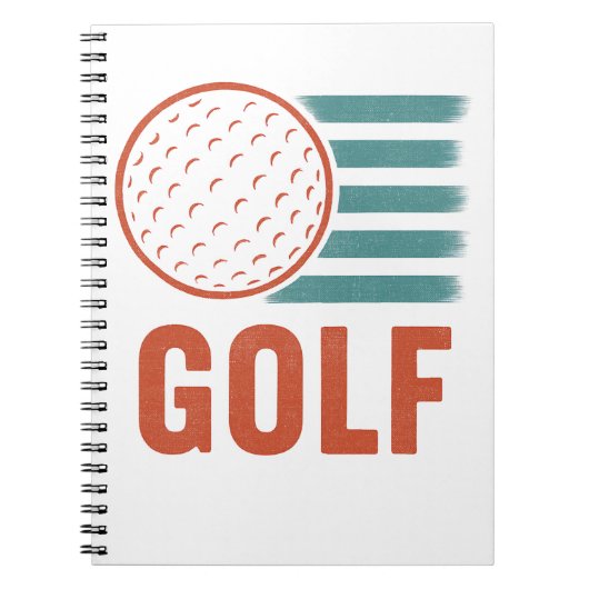 Retro Grunge Golf Notizblock (Vorderseite)