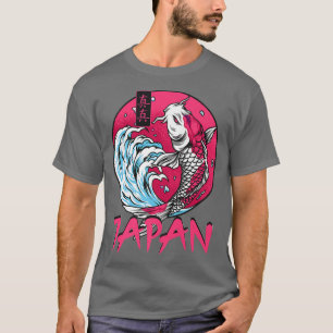 Retro Grunge Japan Wave Kanji Fisch Vintag Koi Car T-Shirt
