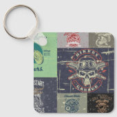 Retro Grunge Motorrad Design Schlüsselanhänger (Vorderseite)