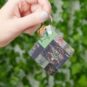 Retro Grunge Motorrad Design Schlüsselanhänger