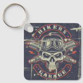Retro Grunge Motorrad Schlüsselanhänger (Vorderseite)