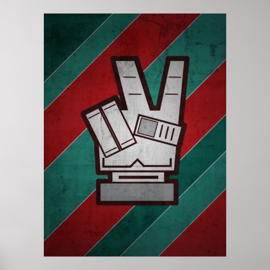 Retro Grunge Peace Hand Sign Poster (Vorne)