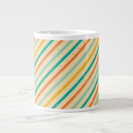 Retro-Grunge-Streifen Jumbo-Tasse (Vorderseite)