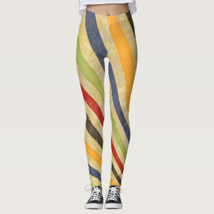 Retro Grunge Strips + Ihre Ideen Leggings