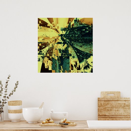 Retro Grunge Style Abstrakt Poster (Küche)