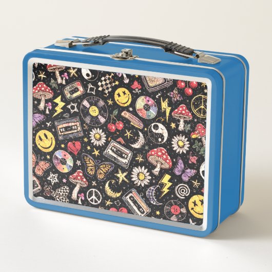 Retro Grunge Sunshine Bliss Metall Brotdose (Vorderseite)