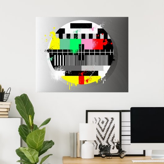 Retro grunge TV-Poster Poster (Heimbüro)