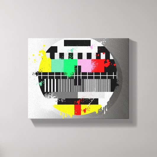 Retro-Grunge-TV-verpackte Leinwand (Vorderseite)