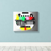 Retro-Grunge-TV-verpackte Leinwand (Insitu (Holzboden))