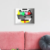 Retro-Grunge-TV-verpackte Leinwand (Insitu (Wohnzimmer))