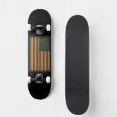 Retro Grunge Vertical American Flag Unisex Skateboard (Vorderseite)
