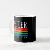 Retro Grunge Writer First Edition Kaffeetasse (Vorderseite Links)