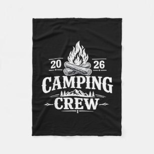 Retro-Gruppen-Camper-Trip-Familien-Matching-Campin Fleecedecke