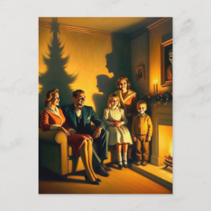 Retro Grusel-Weihnachten Horror Postkarte