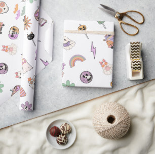 Retro Gruselige Stimmung Halloween Geschenkpapier