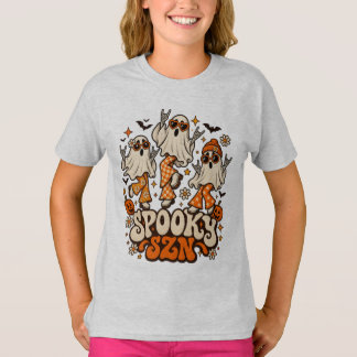 Retro Gruselige SZN Geister | Groovy 70er Hallowee T-Shirt