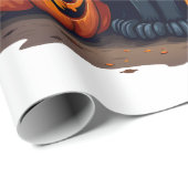 Retro-gruseliger Halloween-Kostüm-Schwarze Katze S Geschenkpapier (Rolleneckpunkt)