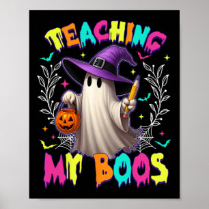 Retro-gruseliger Lehrer, der meine Bosse Halloween Poster
