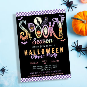 Retro Gruseliger Saison Pastell Halloween Kostüm P Einladung