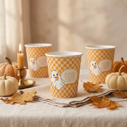 Retro Gruseliger Süßer Geist Halloween Pappbecher