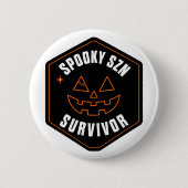Retro Gruseliger Szn Überlebender Halloween-Abzeic Button (Vorderseite)